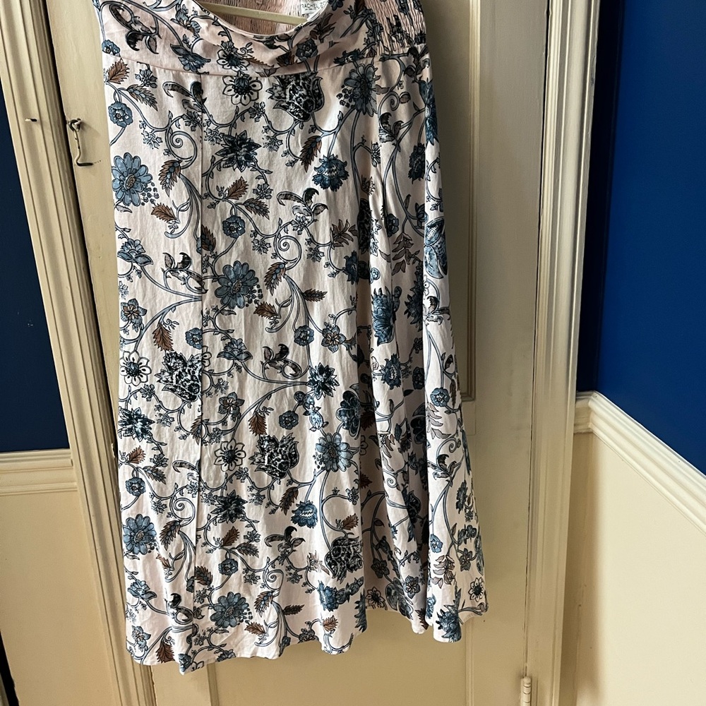 Rachel Zoe Blue and Cream Floral Strapless Sundress